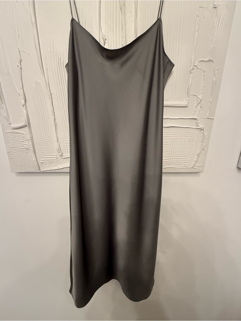 J Crew Gwyneth Satin Slip Dress in Charcoal Gray - Elegant Women's Dress